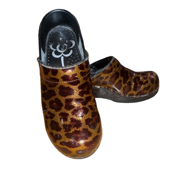 Sanita Clogs‎ gold leopard glitter - Picture 1 of 10